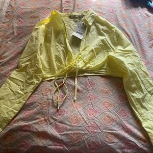 Zara Women’s Long Sleeve Crop Top Shirt